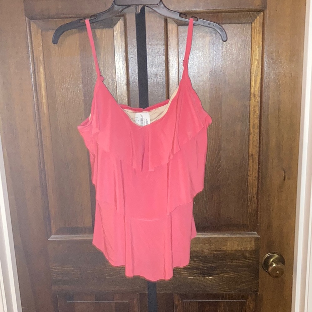 🔥 Deal, Aqua Green Vibrant Coral Swim Tankini Top
